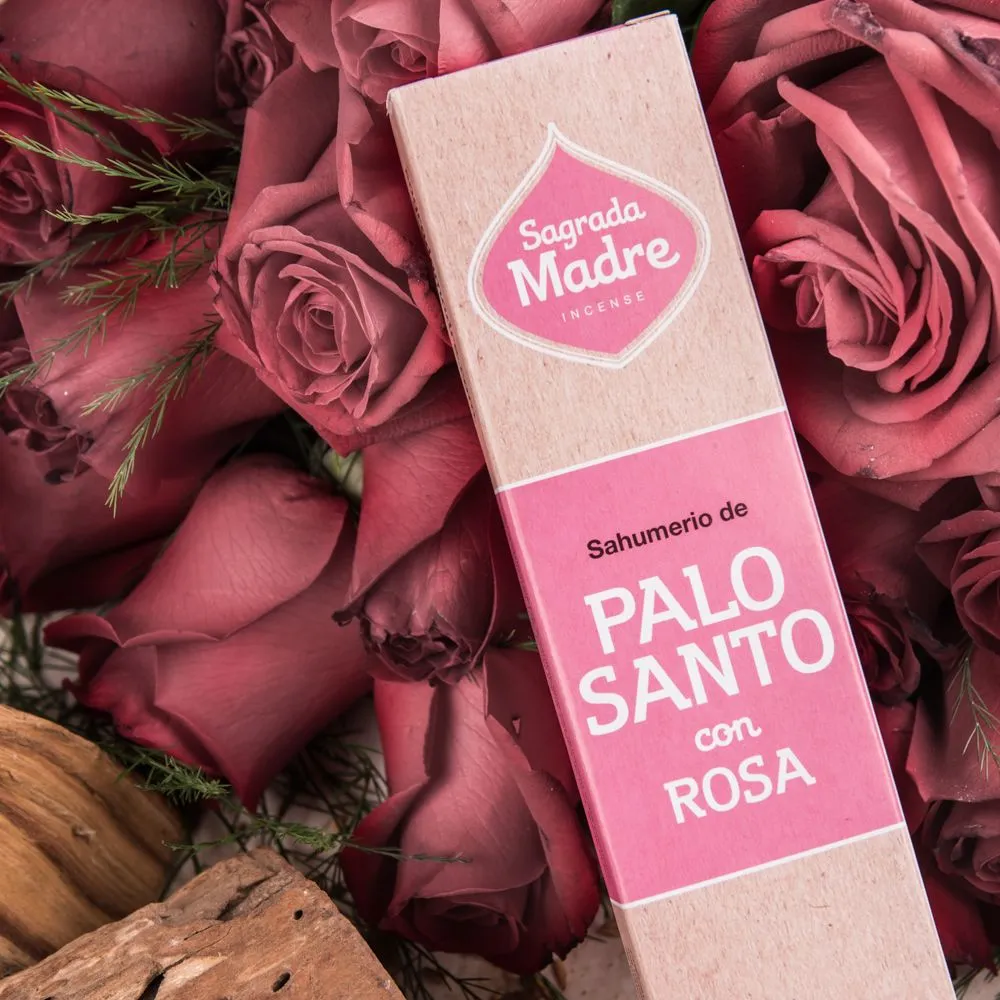 [5920D] Palo Santo com Varetas de Incenso Rosa – Sagrada Madre